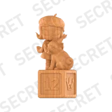 POP MART-MOLLY Anniversary Statues Classical Retro Series Figures - With You for 12 Years (Wooden ver.) 